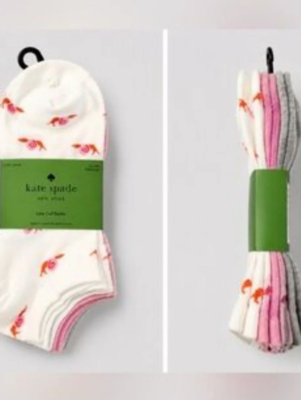 kate spade White Low Cut Socks Snails Print
